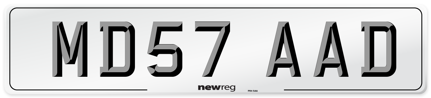 MD57 AAD Number Plate from New Reg